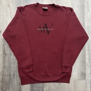 Vintage Martha's Vineyard Red 80s/90s Sweatshirt Burgundy Wine Pull Over Small